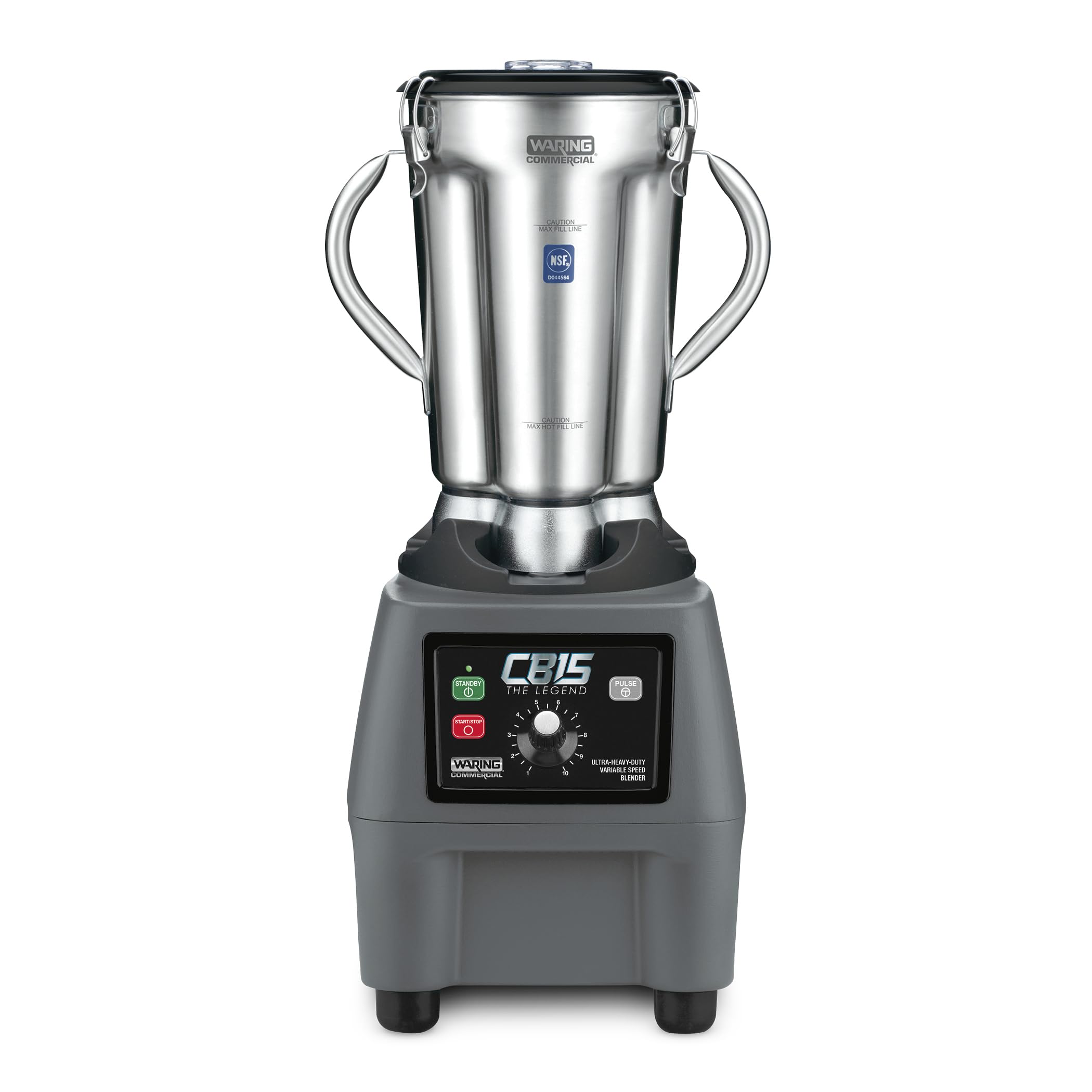Waring Commercial CB15 Ultra Heavy Duty 3.75 HP Blender, Electric Touchpad Controls with Stainless Steel 1 Gallon Container, 120V, 5-15 Phase Plug,Black