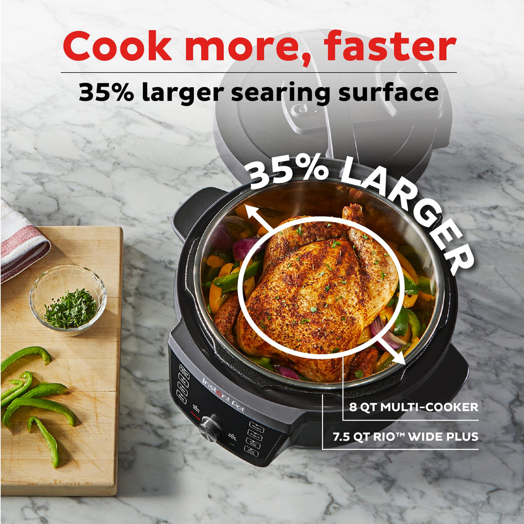 Instant Pot Pro (8 QT) 10-in-1 Pressure Cooker, Slow Cooker, Rice/Grain Cooker, Steamer, Sauté, Sous Vide, Yogurt Maker, Sterilizer, and Warmer, Includes App with Over 800 Recipes, Black