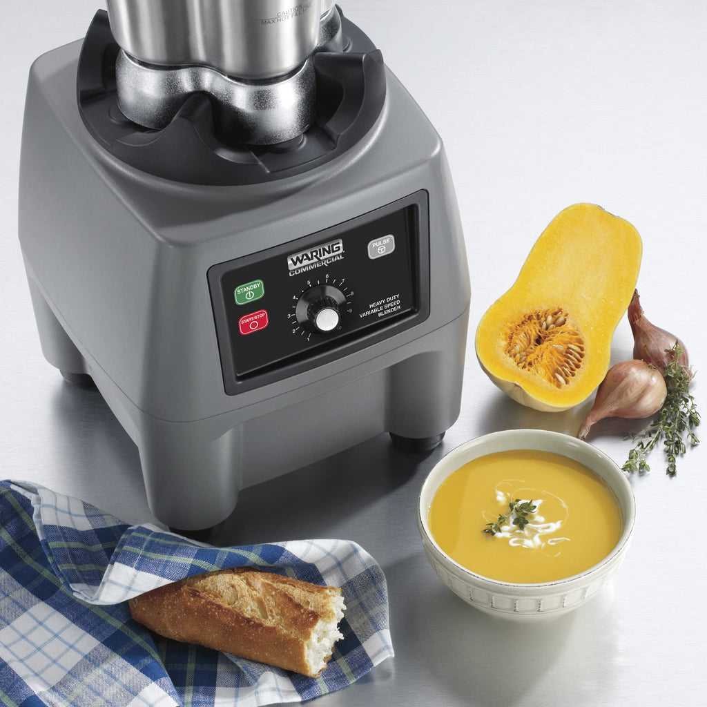Waring Commercial CB15 Ultra Heavy Duty 3.75 HP Blender, Electric Touchpad Controls with Stainless Steel 1 Gallon Container, 120V, 5-15 Phase Plug,Black