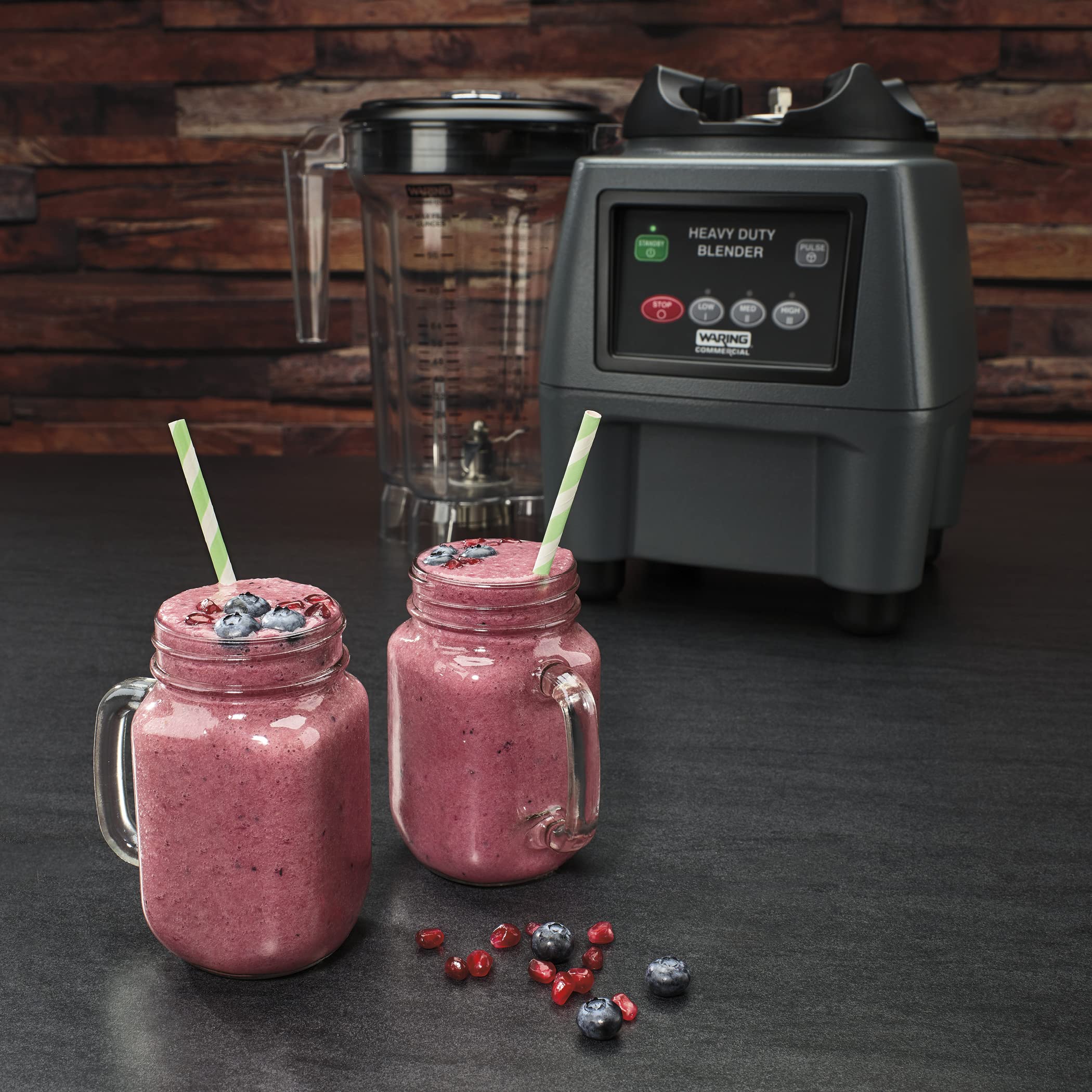 Waring Commercial CB15 Ultra Heavy Duty 3.75 HP Blender, Electric Touchpad Controls with Stainless Steel 1 Gallon Container, 120V, 5-15 Phase Plug,Black