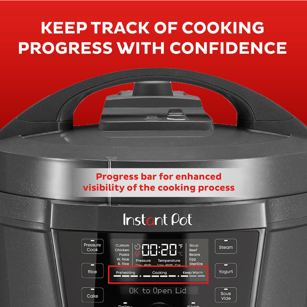 Instant Pot Pro (8 QT) 10-in-1 Pressure Cooker, Slow Cooker, Rice/Grain Cooker, Steamer, Sauté, Sous Vide, Yogurt Maker, Sterilizer, and Warmer, Includes App with Over 800 Recipes, Black