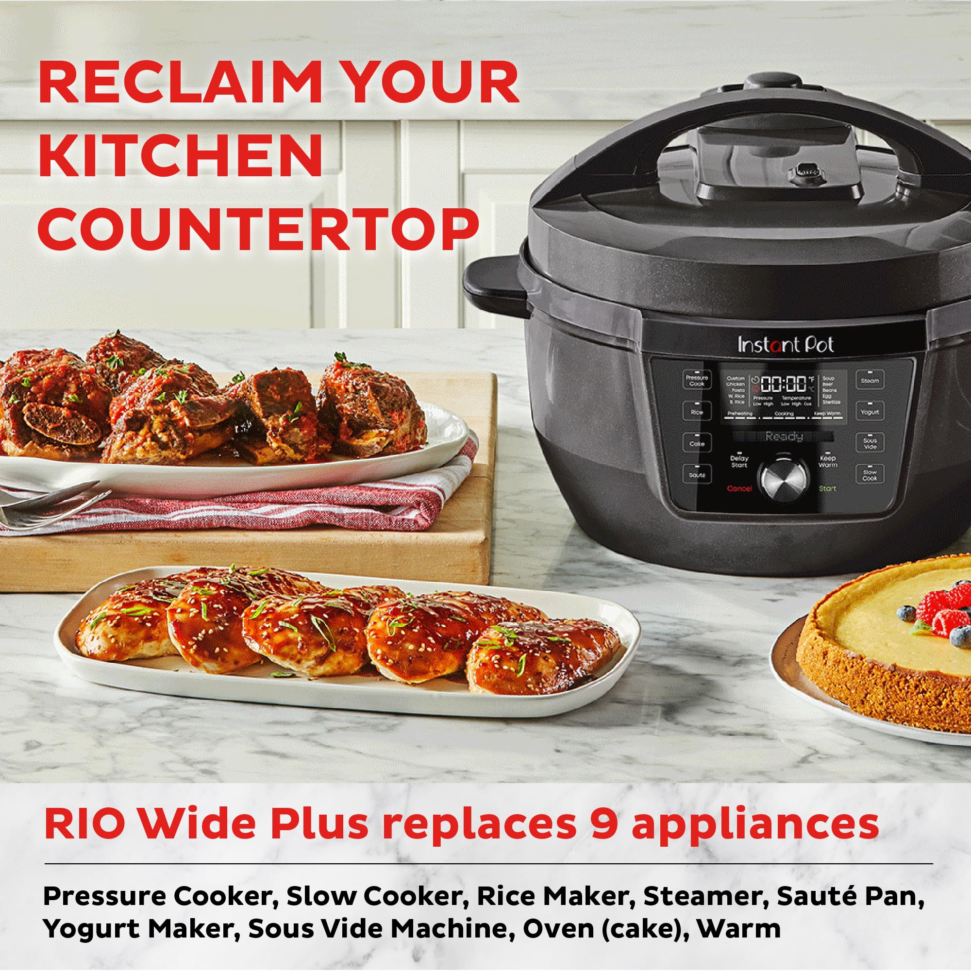 Instant Pot Pro (8 QT) 10-in-1 Pressure Cooker, Slow Cooker, Rice/Grain Cooker, Steamer, Sauté, Sous Vide, Yogurt Maker, Sterilizer, and Warmer, Includes App with Over 800 Recipes, Black